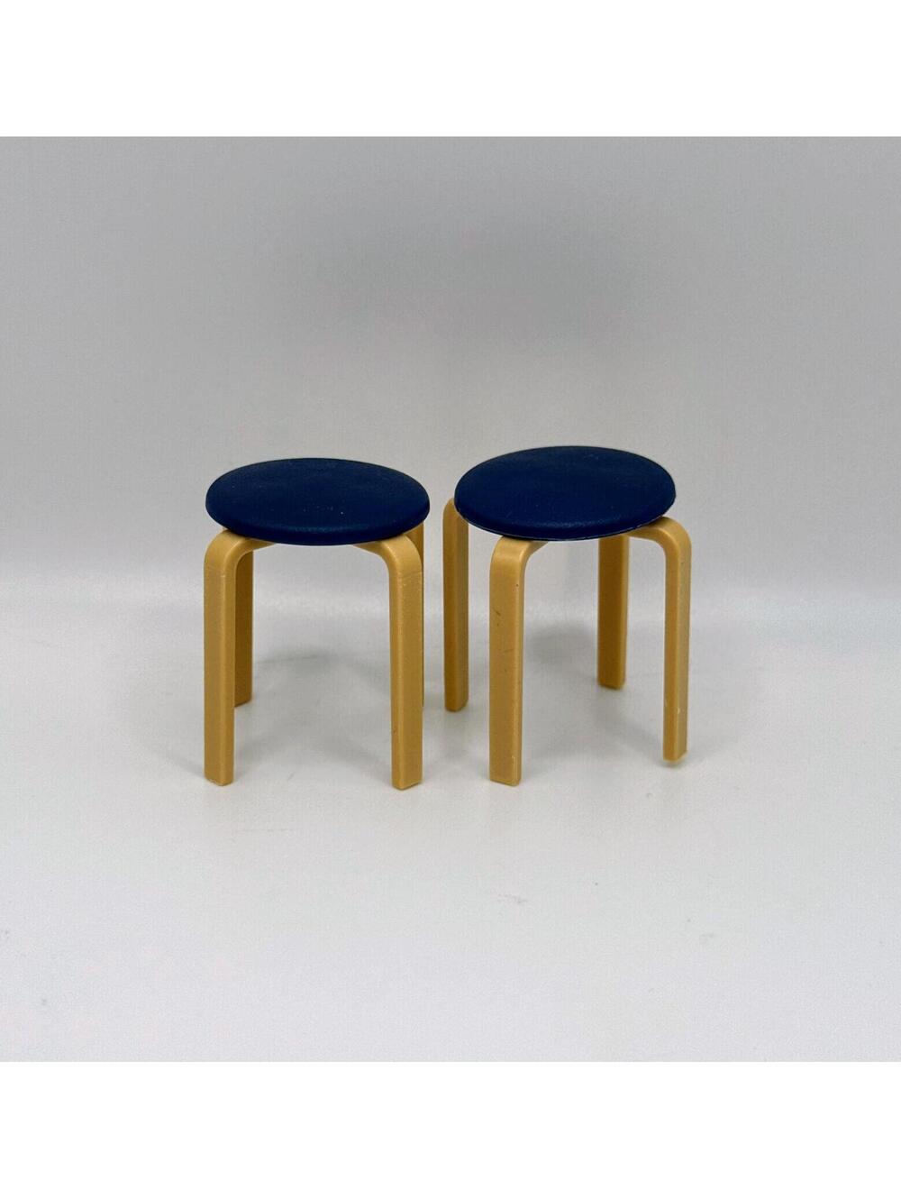 1:12 Miniature, Set of 2 Side Table – Dollhouse Furniture, MCM Stacking Tables